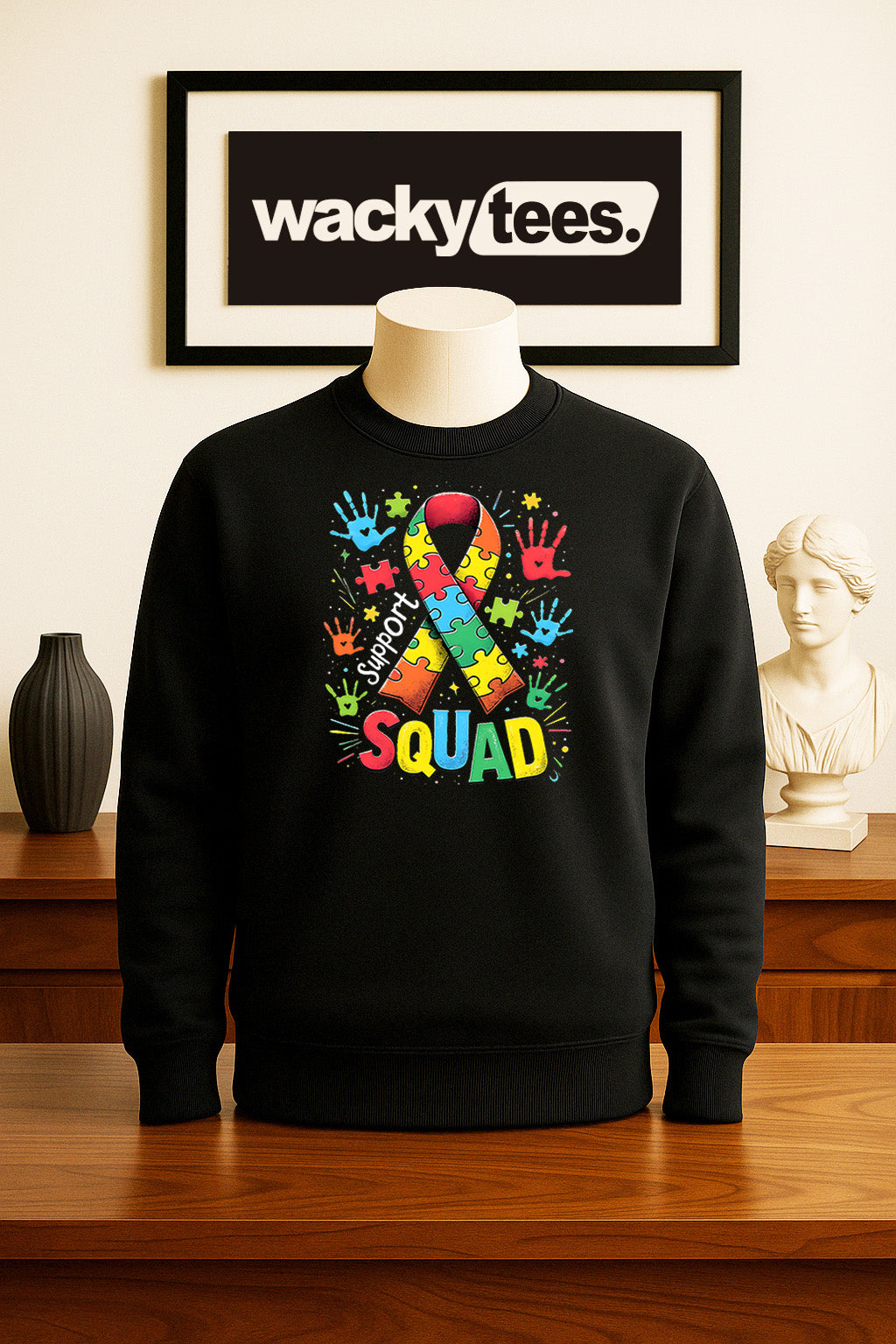 Autism Awareness Support Squad Graphic Tee Shirt