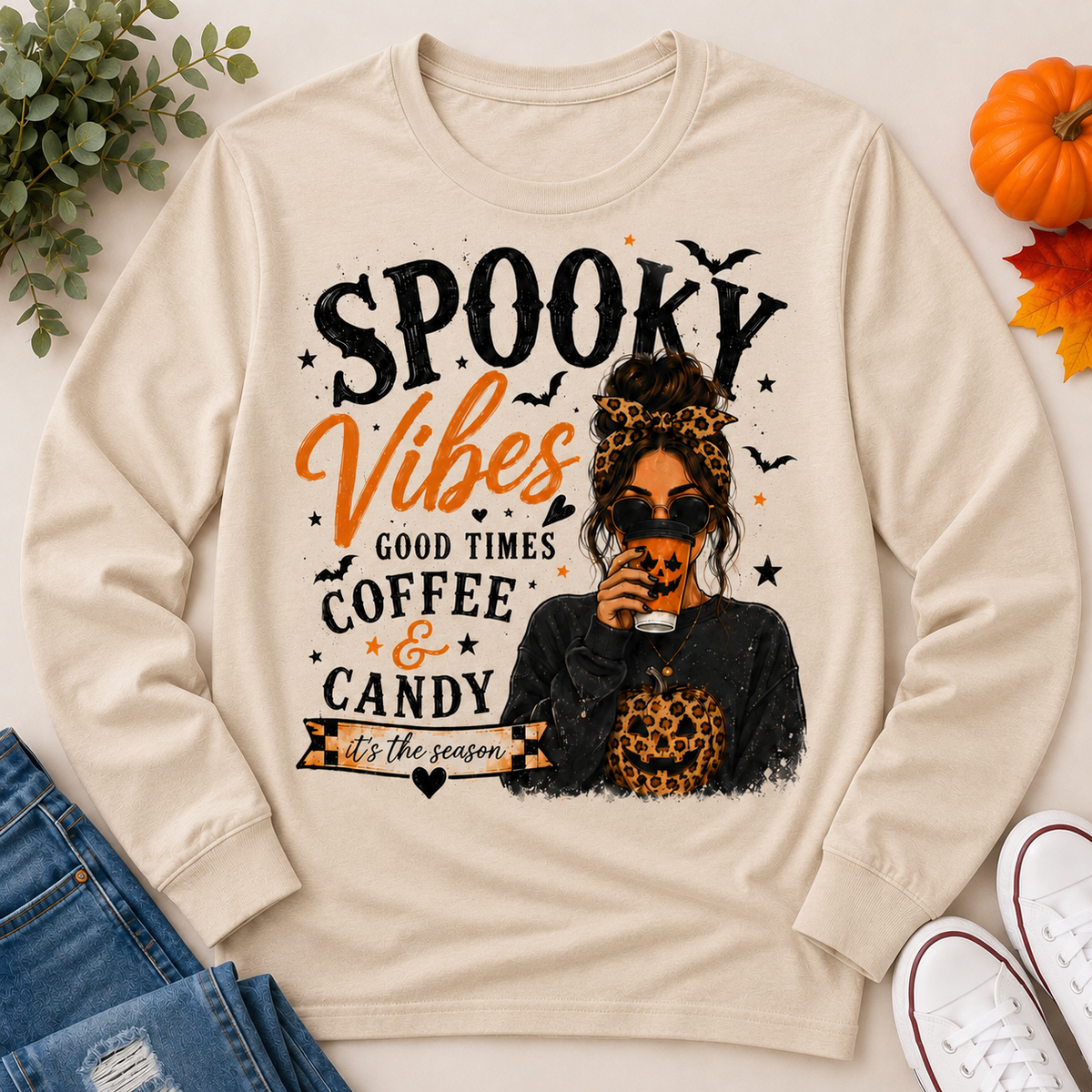 Spooky Vibes Mom Graphic Apparel