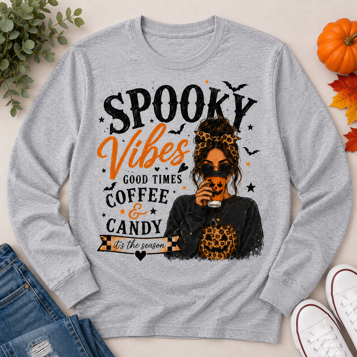 Spooky Vibes Mom Graphic Apparel