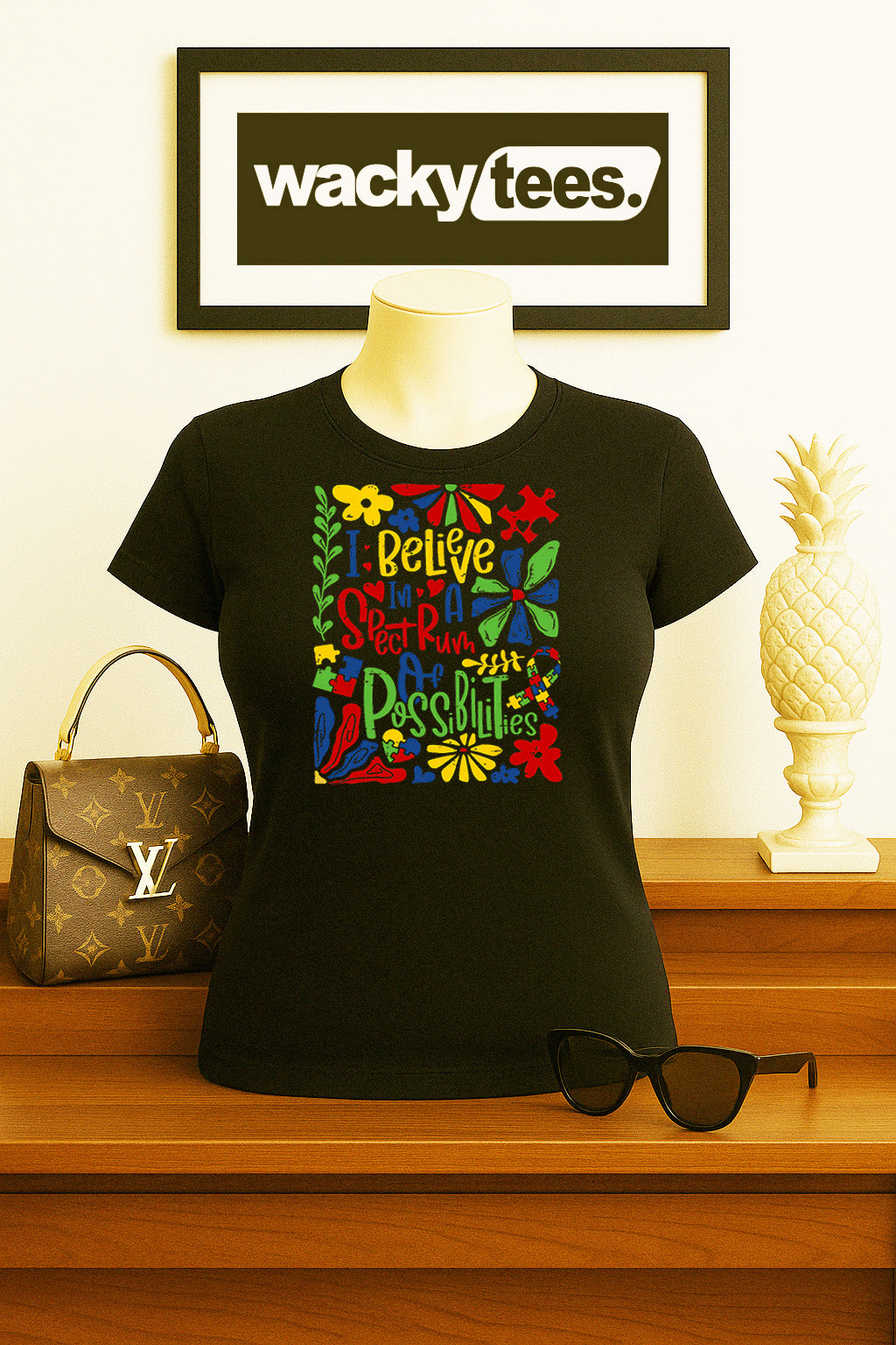 I Believe in a Spectrum of Possibilities Autism Awareness Graphic Tee Shirt