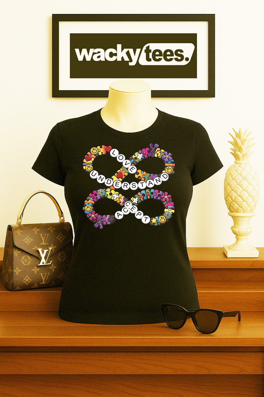 Love Understand And Accept Friendship Bracelet Autism Awareness Graphic Tee Shirt