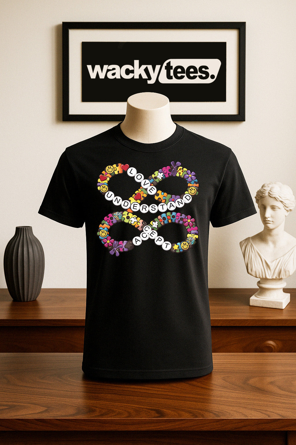 Love Understand And Accept Friendship Bracelet Autism Awareness Graphic Tee Shirt