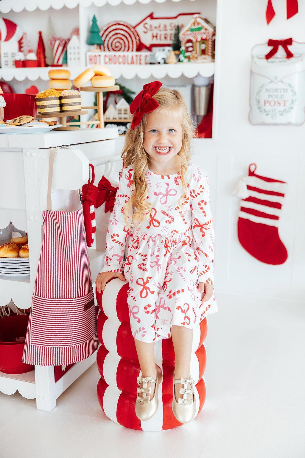 Candy Cane Lane L/S Pocket Twirl Dress