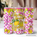 Easy Peasy Lemon Squeezy 20oz Personalized Tumbler With Lid and Stainless Steel Straw, Coquette Summer Fruit Gift Cup