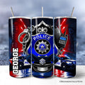 Police Badge and Patrol Car 20oz Personalized Tumbler With Lid and Stainless Steel Straw, Law Enforcement Appreciation Gift Cup