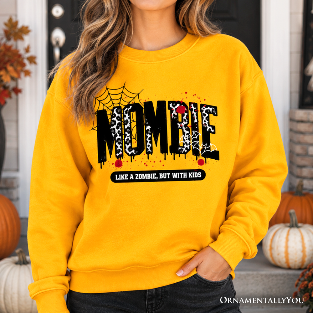 Mombie Like a Zombie Sweatshirt, Funny Halloween Mom Horror Sweater