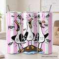 Funny Mom Calling Seagull 20oz Personalized Tumbler With Lid and Stainless Steel Straw, Pink Coastal Bird Gift Cup