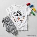 Kids Let It Snow Snowman T-Shirt, Snowflakes Minimalist Youth Tee for Winter Holiday Season