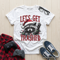 Kids Let's Get Trashed Christmas Raccoon T-Shirt, Funny Youth Tee