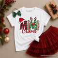 Kids Mimi Claus Retro Christmas T-Shirt, Matching Family Holiday Youth Tee