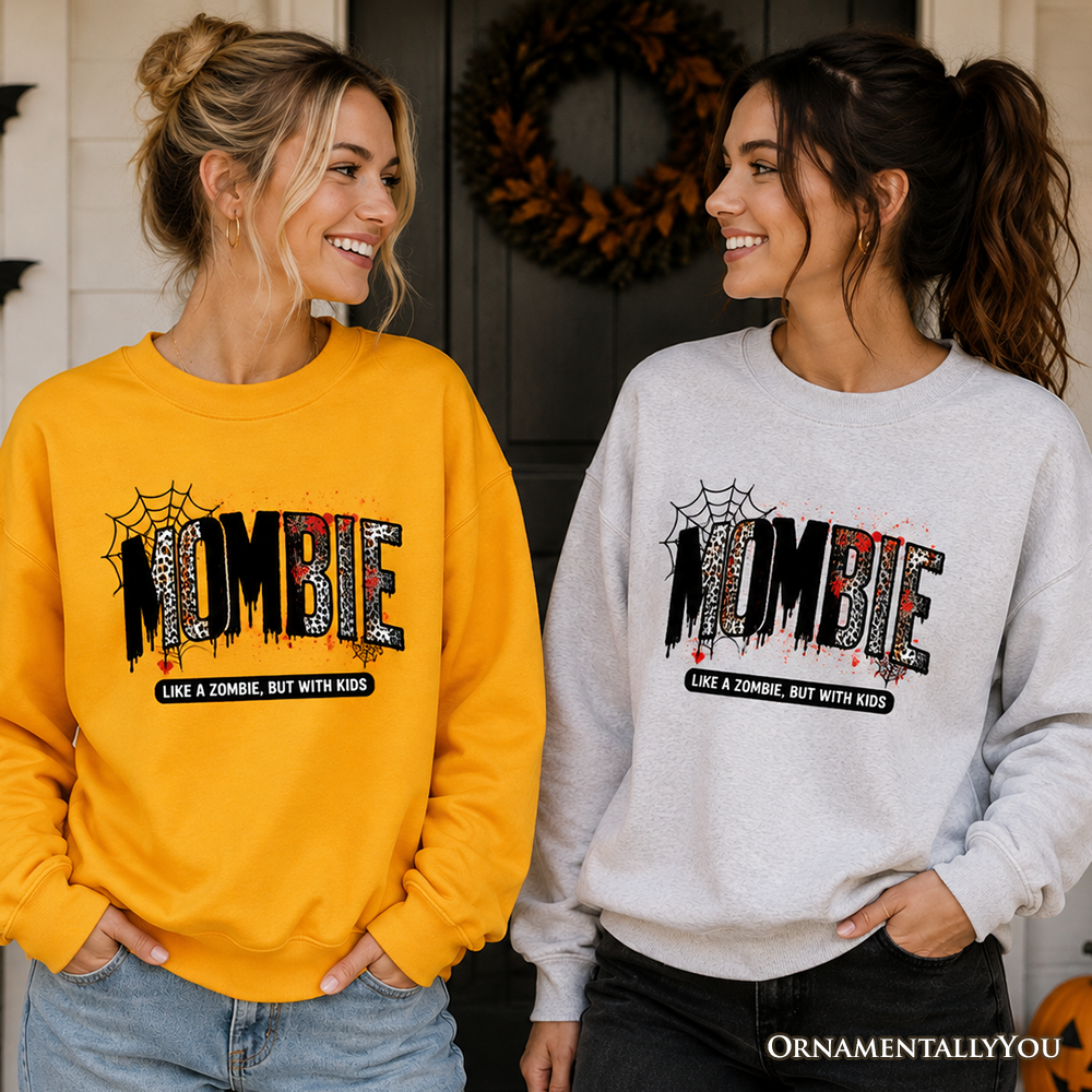 Mombie Like a Zombie Sweatshirt, Funny Halloween Mom Horror Sweater