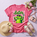 Later Alligator Kids T-Shirt, Funny Coquette Animal Tee for Youth Girls