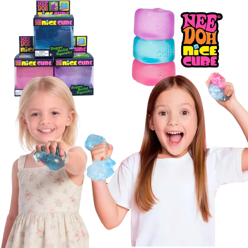 Trending Nee Doh Jellyfish & Cube Squish Toy, Squeeze Stress Relief Fidget, Sensory NeeDoh for Kids & Adults