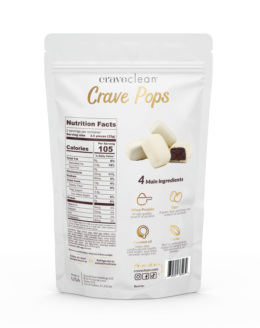 Protein Crave Pops | 5 Pop Bag | 8 Bags per Box- Wholesale