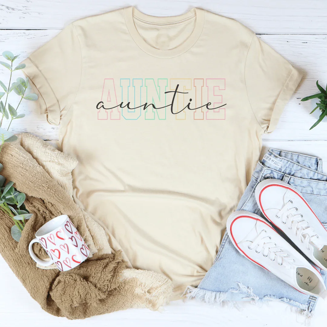 Everyday Auntie Crewneck Tee – "Auntie" Wordmark Shirt