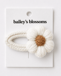 Crochet Daisy Clip - White