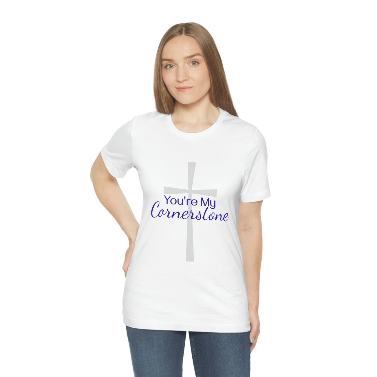 You're My Cornerstone Christian Music Song Shirt T-Shirt Women Men God Jesus Religious Gift Church White Unisex Jersey Short Sleeve Tee