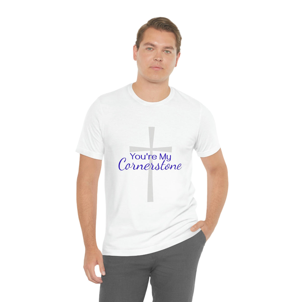 You're My Cornerstone Christian Music Song Shirt T-Shirt Women Men God Jesus Religious Gift Church White Unisex Jersey Short Sleeve Tee